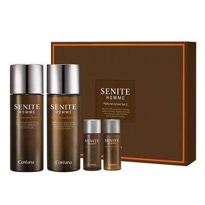 Koreana Senite Homme Natural Active 2-piece Set Toner 150ml + Emulsion 150ml + 2p, 1 Set
