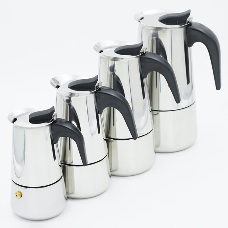 Paslanmaz Çelik 450ML Cezve Mocha Espresso Latte Percolator Soba Kahve Makinesi Pot Percolator Cafetiere Latte Stovetop İçecek Aracı