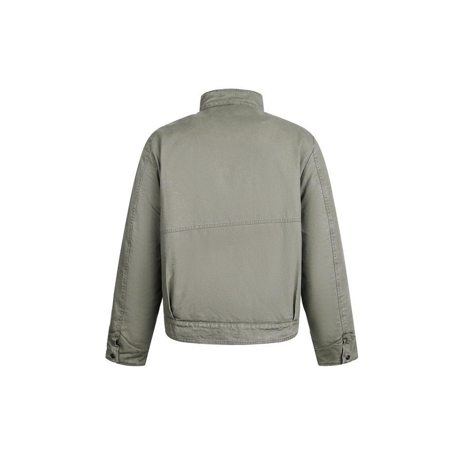 Módní Unisex Retro Praná Metalová Pracovní Bunda - Zimní Stojáček Bavlněný Kabát