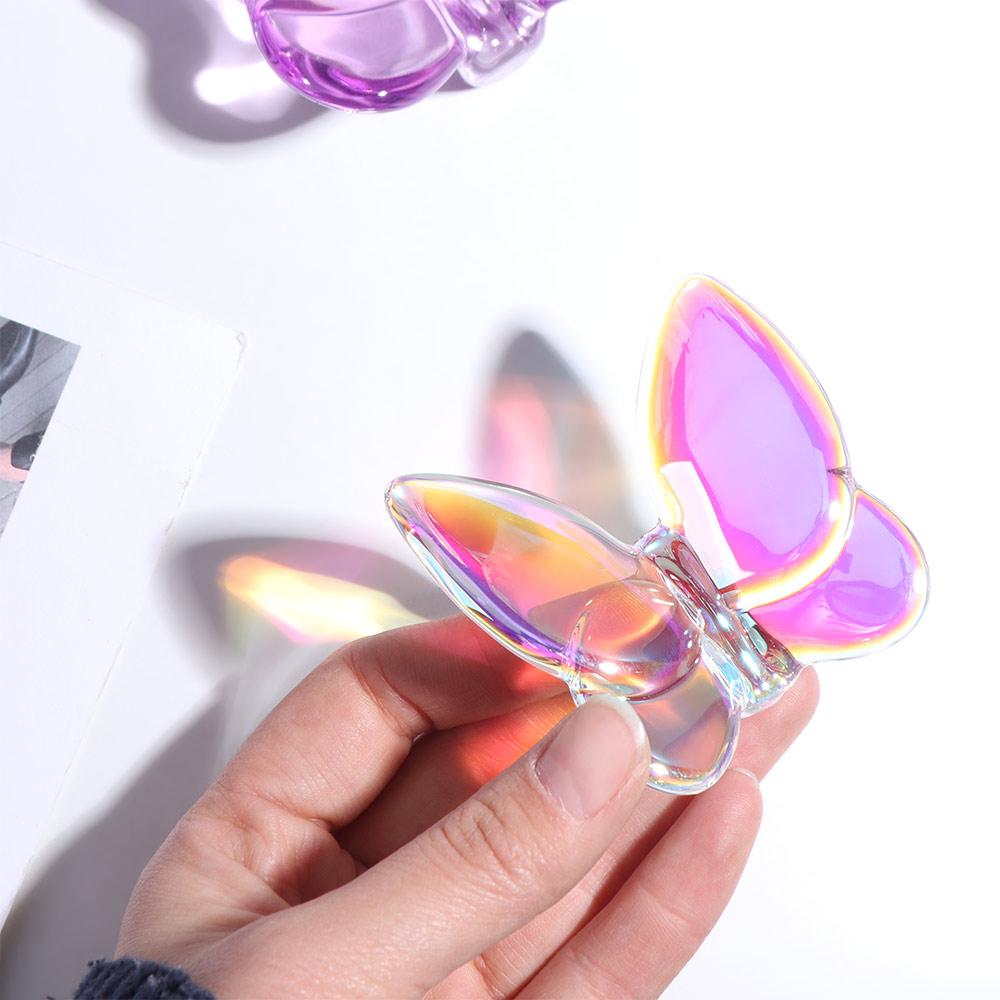 Multiple Color Crystal Butterfly Figurines Super Winkling Reflective Glass Butterfly Ornament Vivid Home Decor