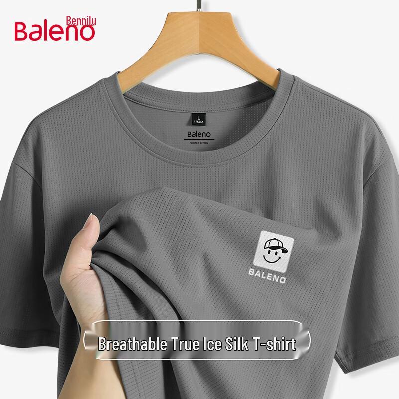 

Baleno Men s Ice Silk Mesh Short Sleeve T-Shirt L
