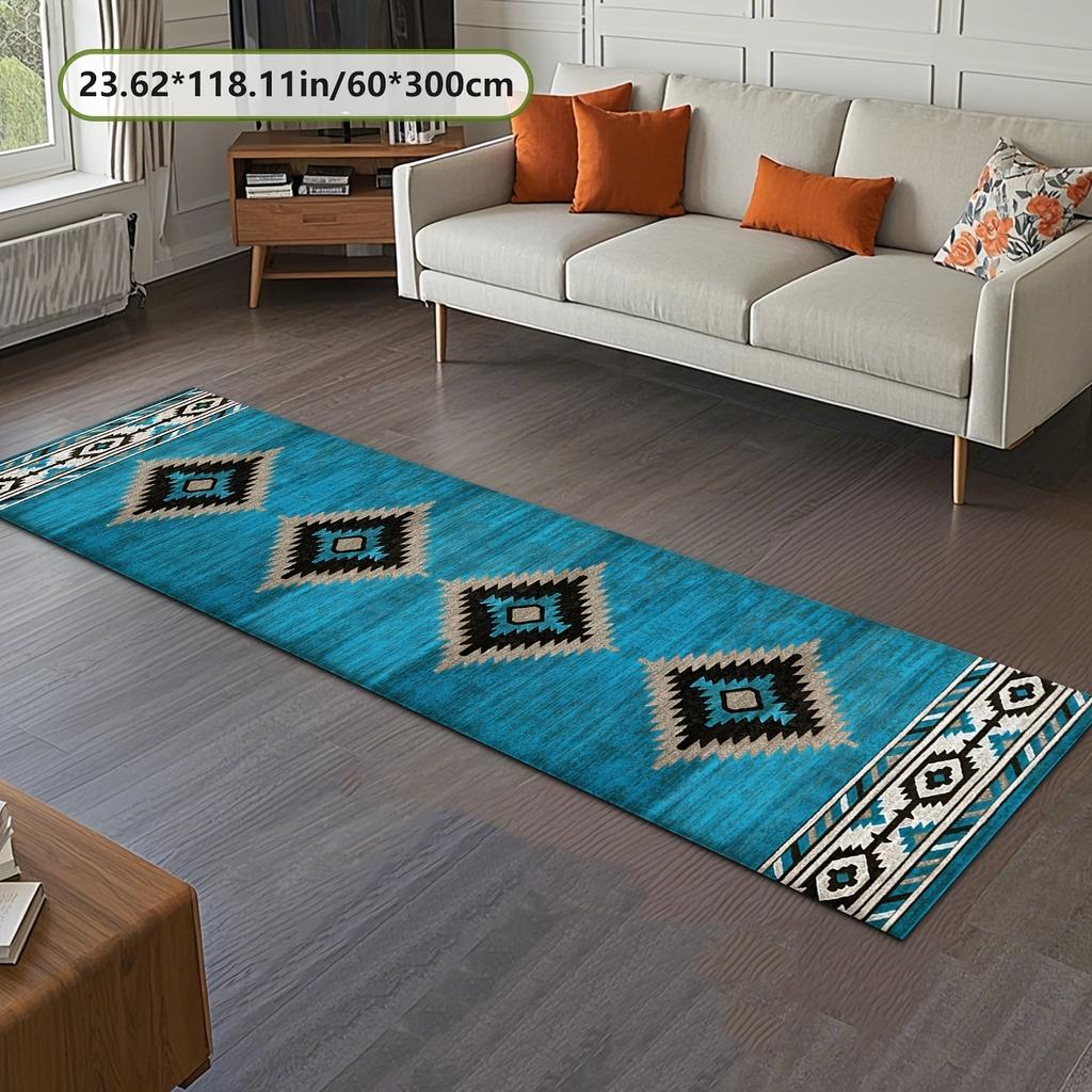 Ethnischer Laufteppich, Sofamatte für das Wohnzimmer, Küche, Schlafzimmer, Nachttisch, Langer Streifen-Teppich, Heimdekoration