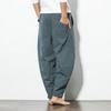 Pantaloni Casual Oversize da Uomo, Pantaloncini a Lanterna Larghi da Uomo in Cotone e Lino con Coulisse Hip-hop