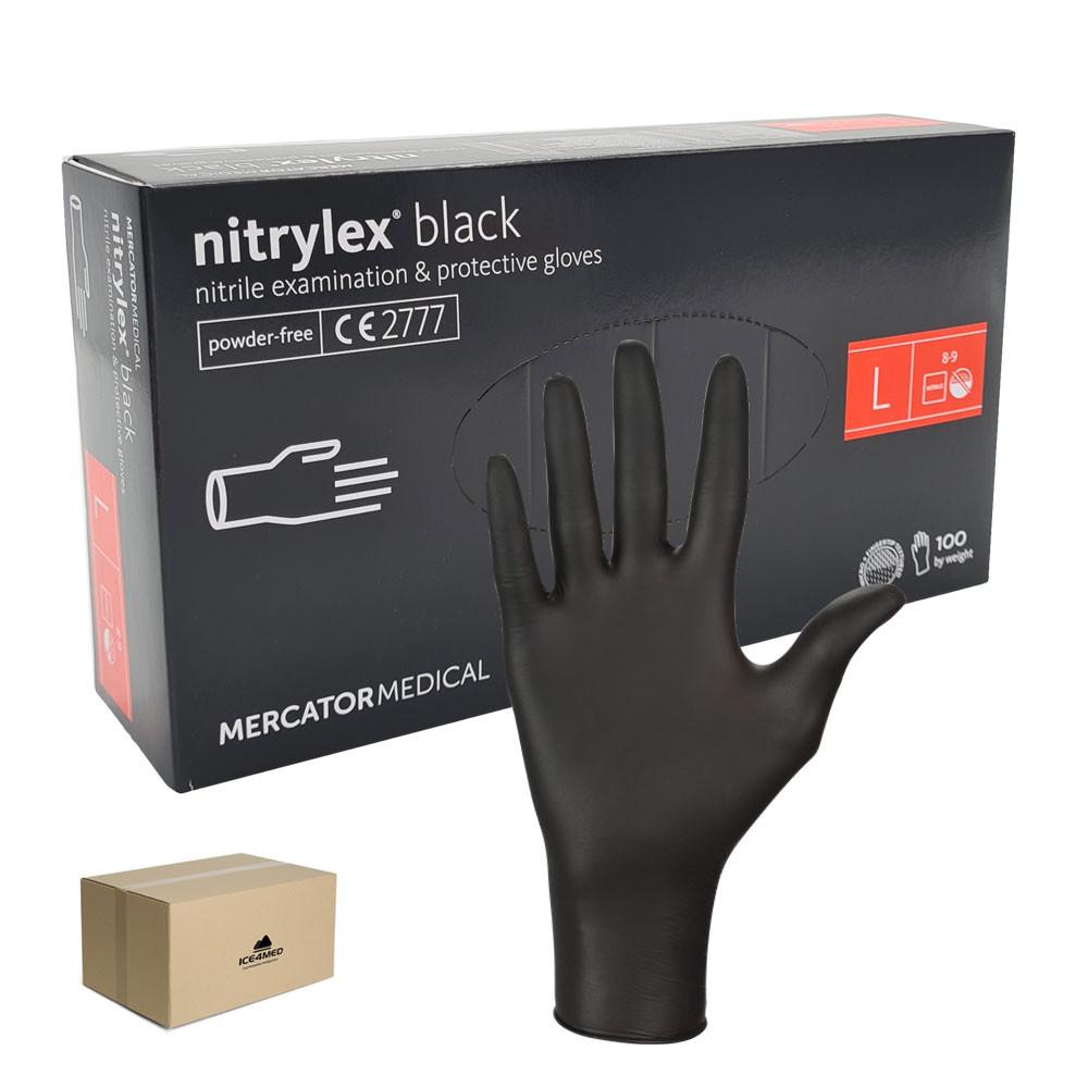 Nitrile Gloves Black Mercator Nitrylex Black 100 Pieces Carton 10 Pack
