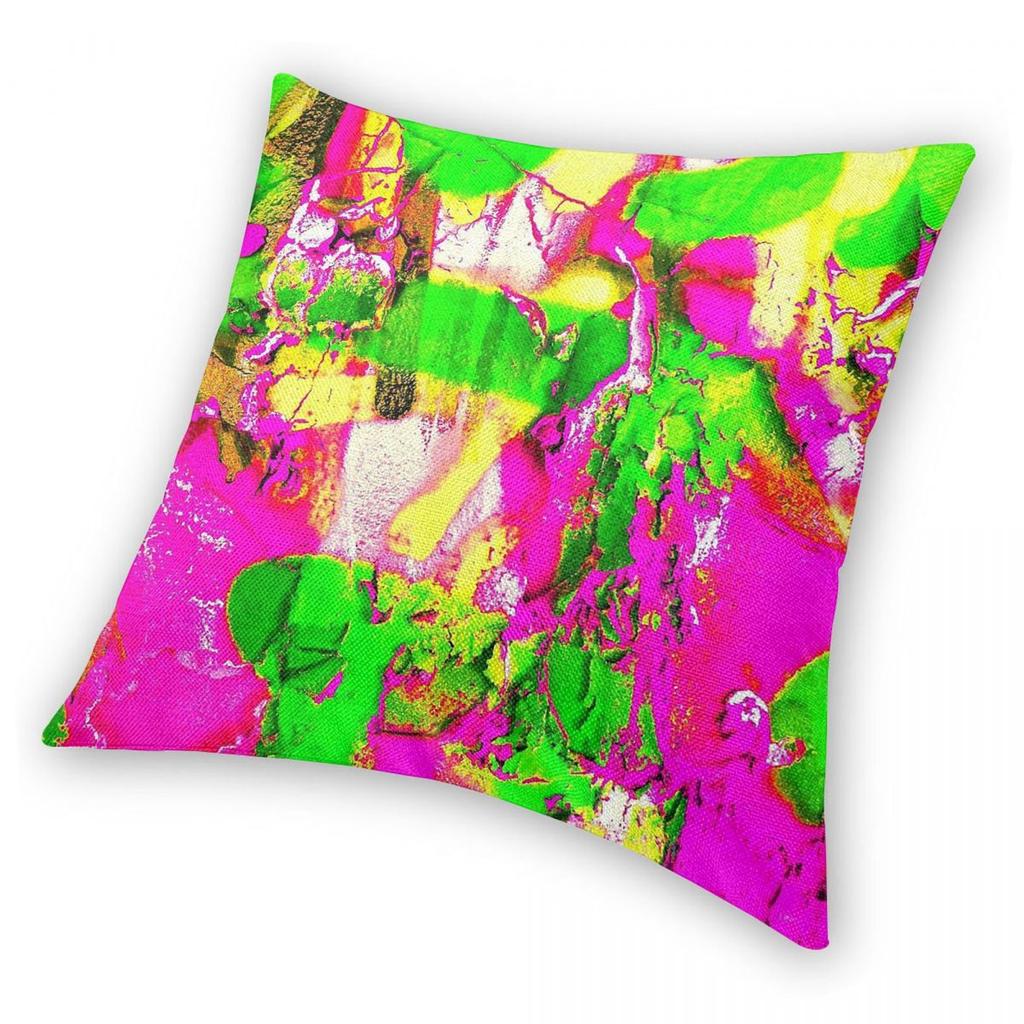 Modern Green Pink Yellow Square Pillowcase Polyester Linen Velvet Pattern Zip Decorative Pillow Case Home Cushion Cover