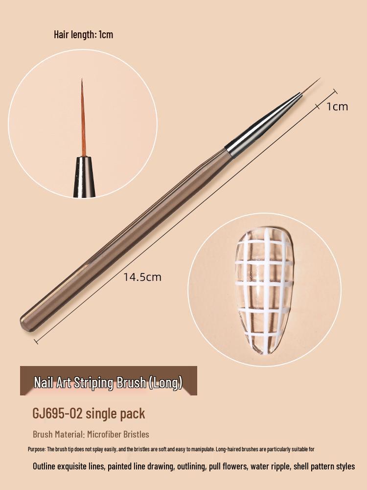 Nail Art Brush & Painting Gel Set with French Round Head & Long-lasting Base Coat