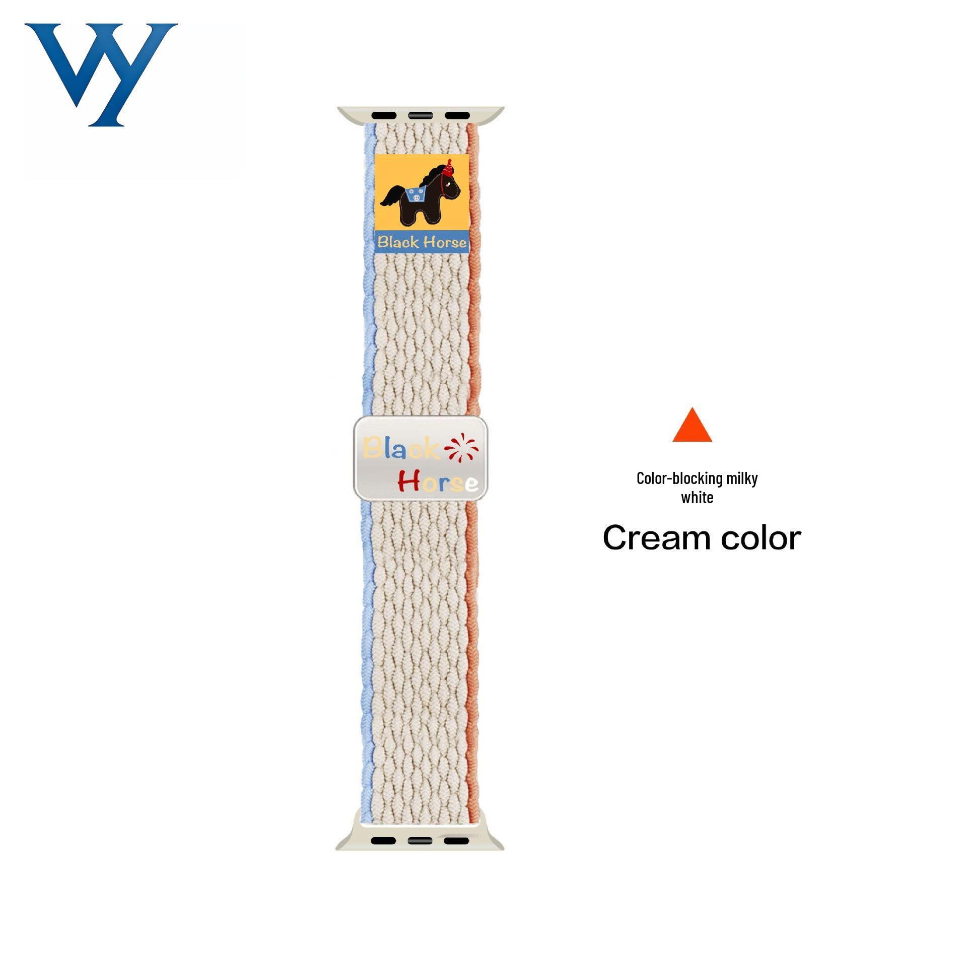 Compatible Apple Watch Nylon Magnetic Strap - Zodiac Year Little Horse, Red Woven Wristband S9, S8, S7. For 46mm: Compatible with 42mm/44mm/45mm/49mm