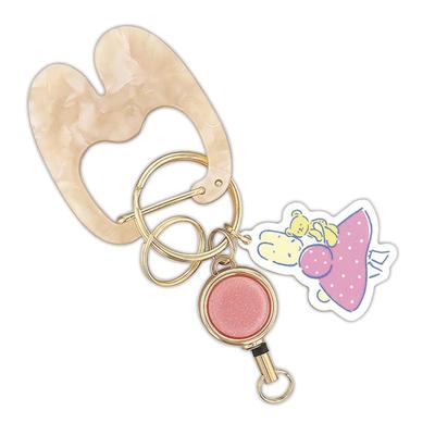 [BLUMEN] Sanrio-Figuren-Karabiner mit Rolle, Marron Cream, LSR-G006-F