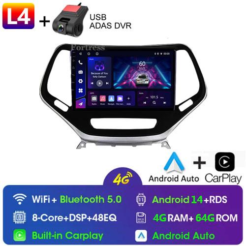 Car Auto For Jeep Cherokee 5 KL 2014 - 2018 Android Radio Carplay 4G GPS Navigation Multimedia Stereo Player QLED BT No 2din DVD