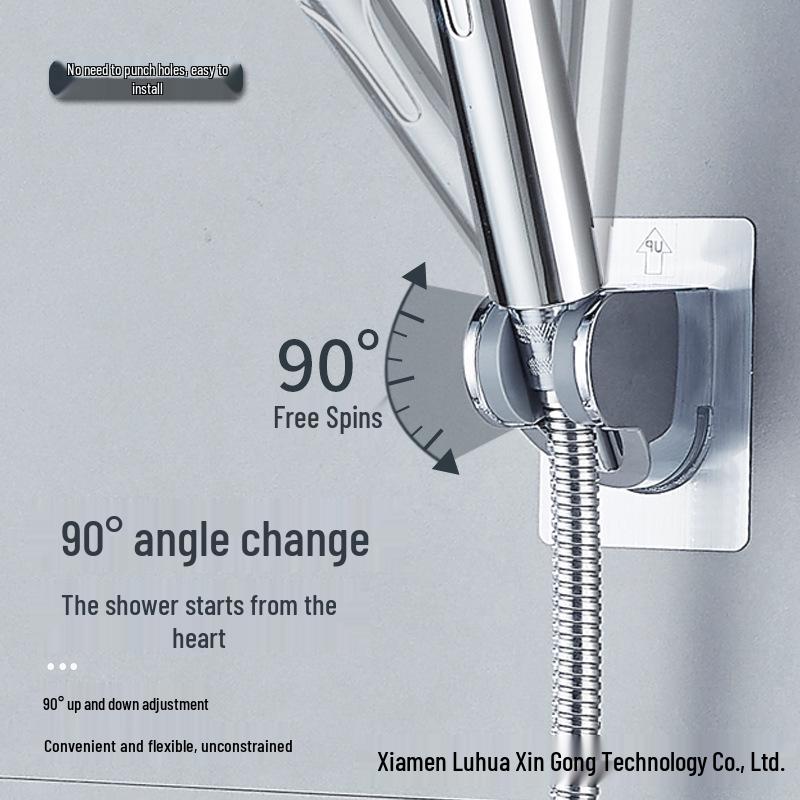 No-Drill Suction Cup Shower Holder: Movable Wall Mount for Bathroom Accessories