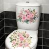 Flower Pattern Toilet Stickers Bathroom Decoration Stickers Decor Self-adhesive Wallpaper Removable PVC Waterproof Sticker