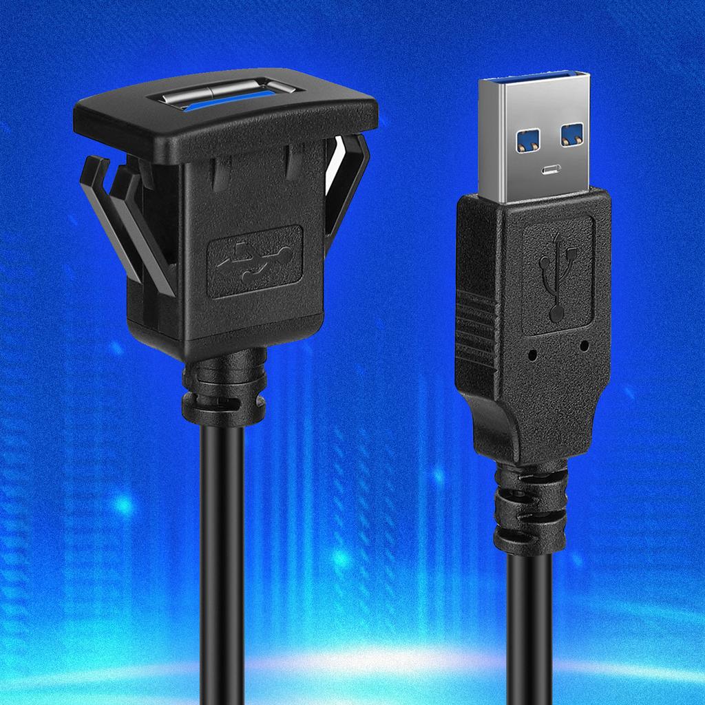 Cablu de prelungire pentru montare pe panou AUX, rezistent la apă, USB3.0, mascul la femelă, pentru mașină, camion, bărci, tablou de bord pentru motociclete, 1 metru