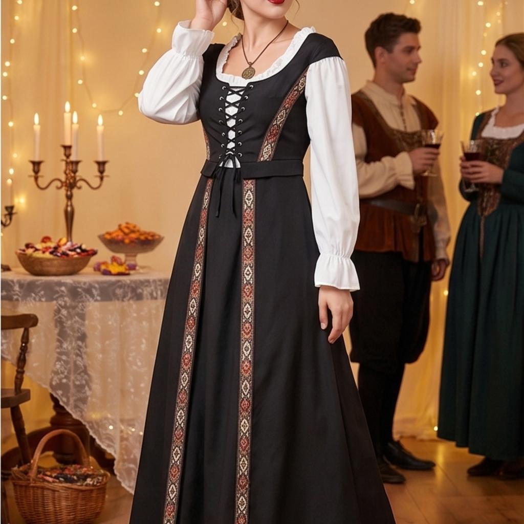 Women's Vintage Corset Dress for Halloween Costume Party