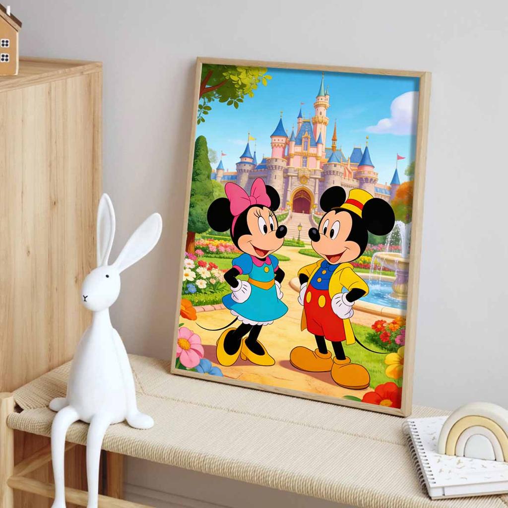 Disney Mickey Mouse and Minnie Mouse Castle Diamond Painting Handmade Diy Mosaic Art Painting Kit Home Decoration