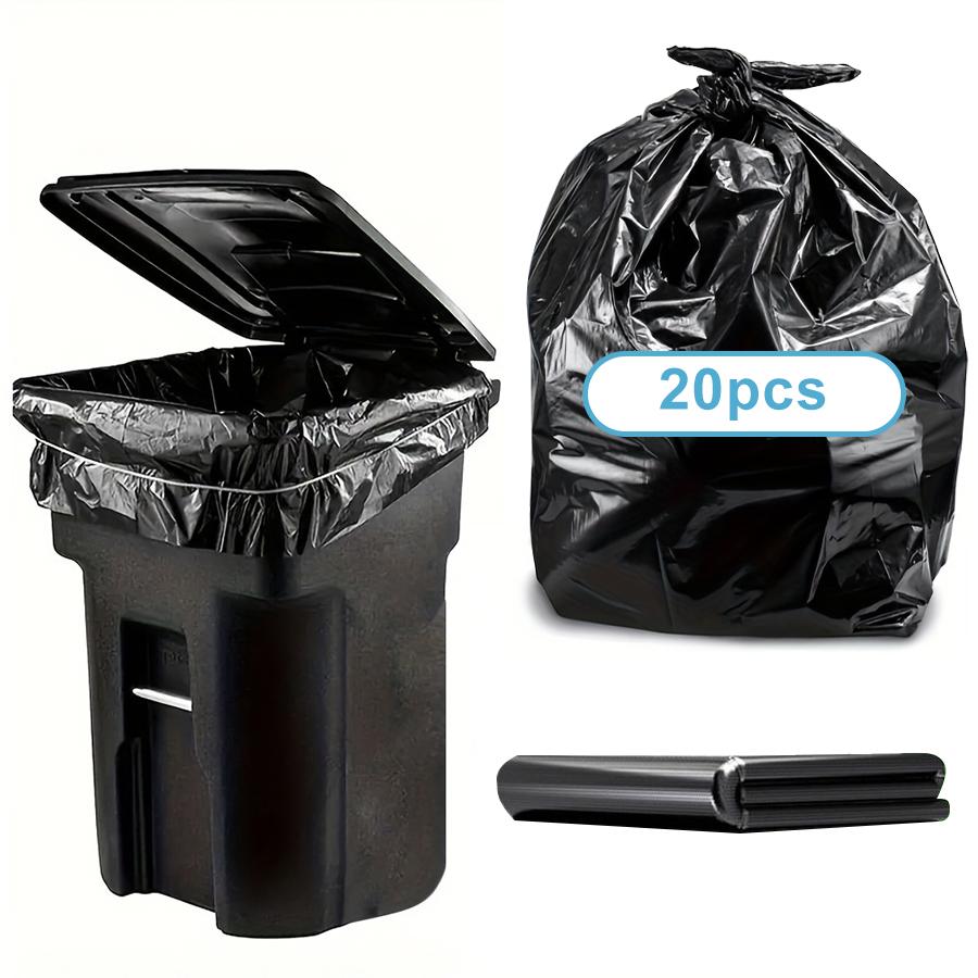 

20pcs Black Garbage Bag 65 Gallon Heavy Duty Garbage Bag Suitable for Yard Garbage Storage чёрный