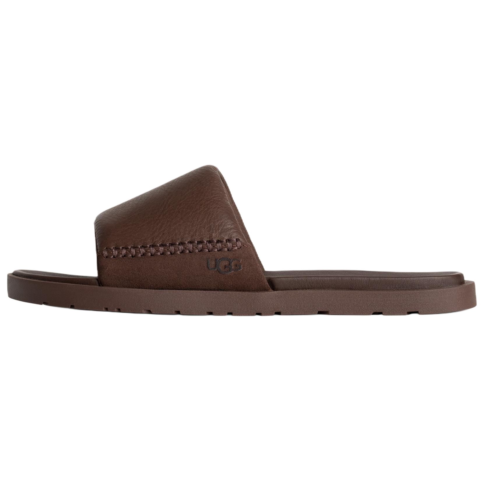 

UGG Seaside Slide II Fashion Comfortable Rubber Sole Wear-Resistant Slide Sandals Men Sandals Dark-Brown 1166593-LUG 44
