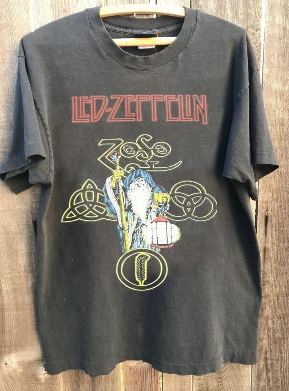 Led Zeppelin Zoso Graphic Retro Charcoal Cototn Shirt Unisex S-5XL KH16220 XXL