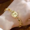 Montre Ovale pour Femme Habillée Décontractée Cadran Quartz Montre-Bracelet Montres Strassées