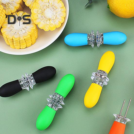 1 Pair Widely Used Corn Holder Reusable Sturdy Corn On The Cob BBQ Fork Skewer