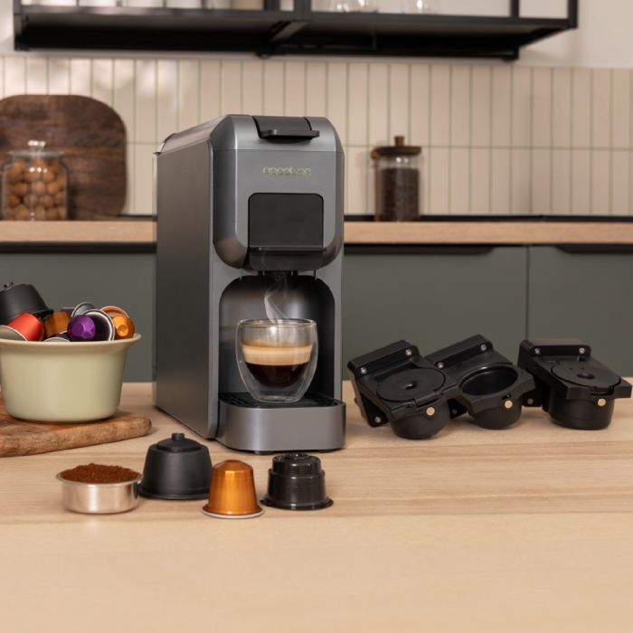 Cafetière à Capsules - Cecotec - FreeStyle Compact Black - 1350W - 20 Bars - Multi-Compatibilité