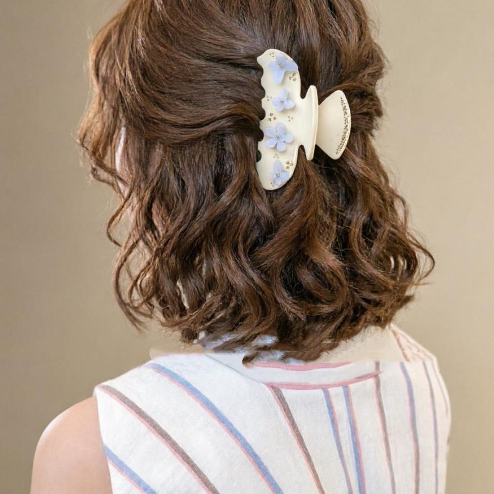 Rhinestone Hair Clips 3D Flower Shark Clip Elegant Butterfly Hair Claw  for Women Girls
