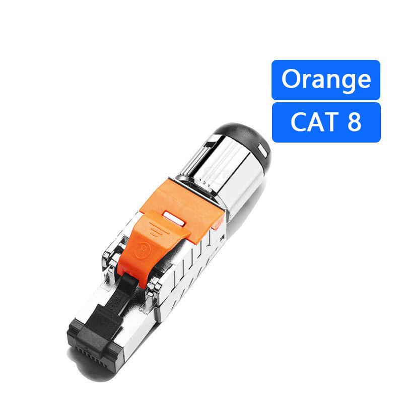 2PC RJ45 CAT6 CAT6A Cat7 CAT8 CAT 8 Connectors ToolFree Zinc Alloy Shielded 40G Ethernet Termination Plugs for 23AWG SFTP Cables