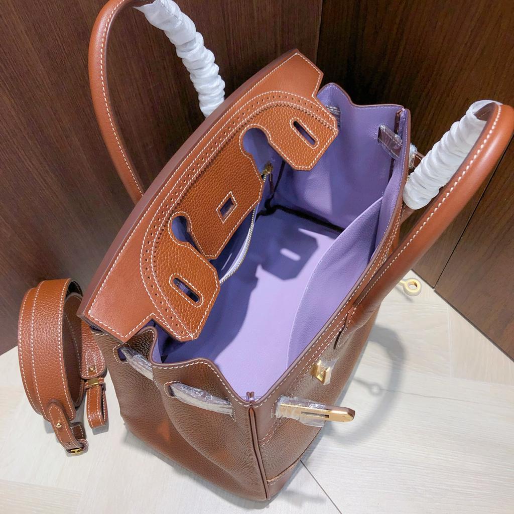 Haute Couture Version European and American Retro Handmade Fubao Leather Splicing Lace Platinum Bag Leather Handbag Shoulder Messenger Bag Women