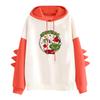 Women's Printed Contrasting Dinosaur Loose Casual Hoodie