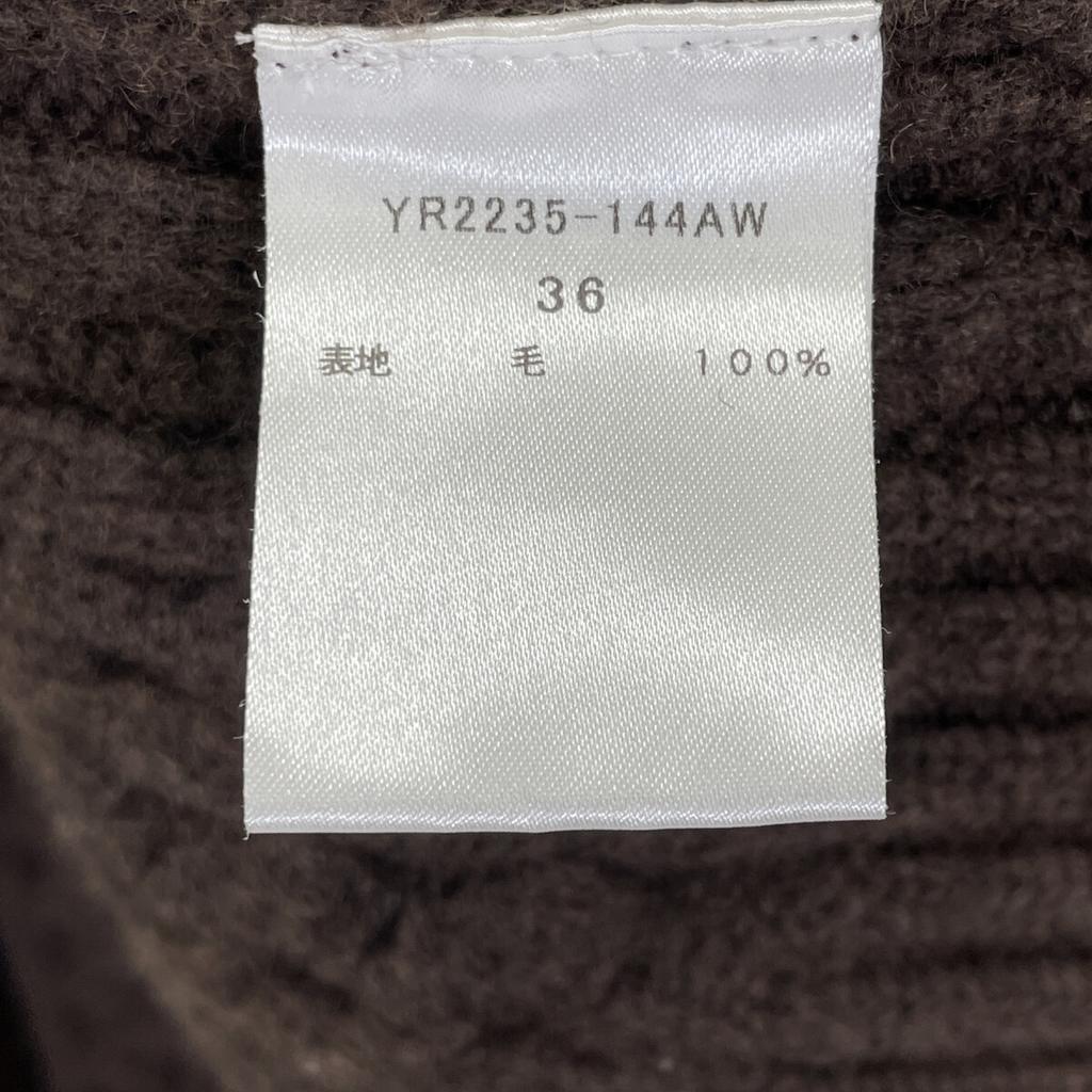 Yori Brown 100% Wool Shell Button Cable Knit Cardigan Tops Brown 36Used