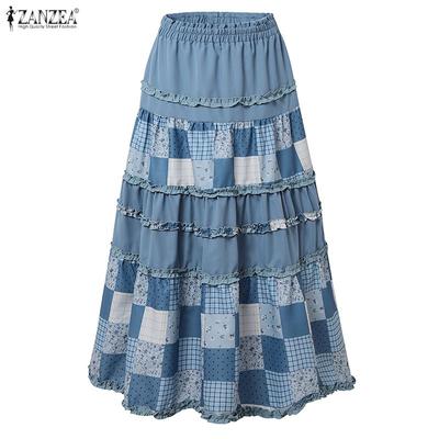 Γυναικείες Casual Ελαστική Μέση Φαρδιές Φούστες με Τυπώματα Μακριές