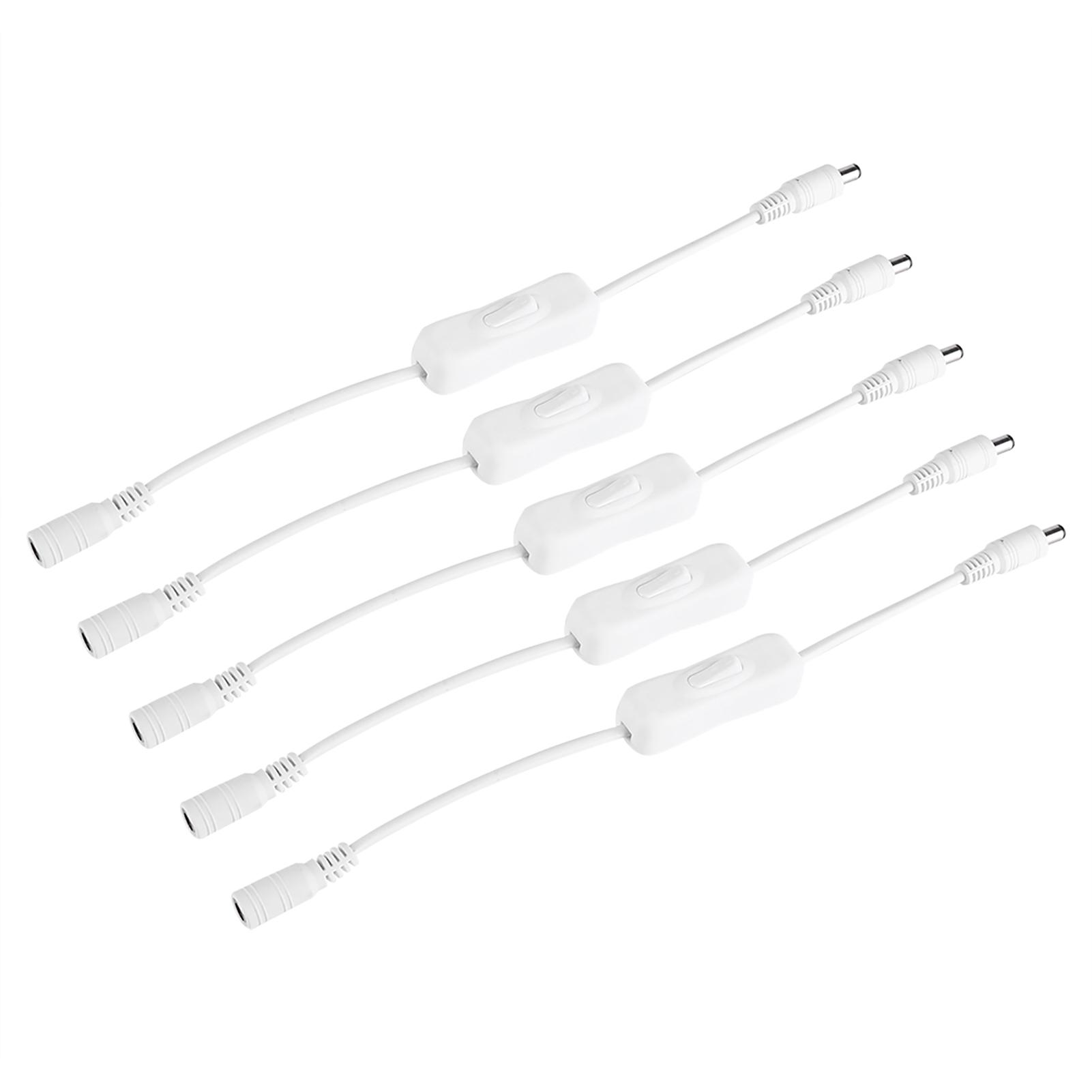 

5 шт. светодиодная лента проводной выключатель с гнездом и штекером постоянного тока 12 В разъем питания черный White