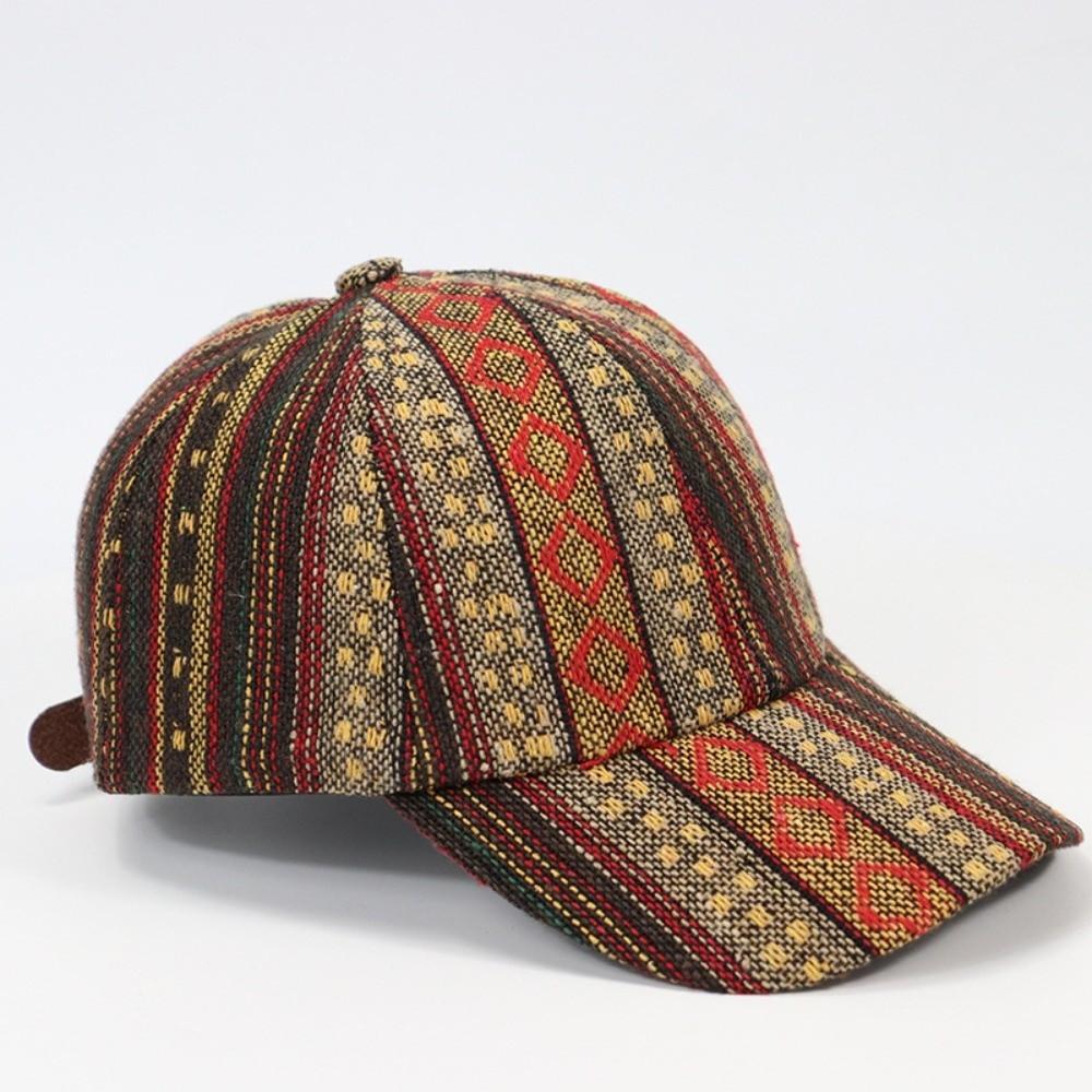 Bohemian Stil Baseballkappe Stoff Zufällig Bunt Gemustert Schirmmütze Patchwork Verstellbar Baseballmützen