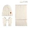Winter Knit Hat Scarf Gloves Set Women Men Warm Windproof Outdoor Beanie With Ear Protection