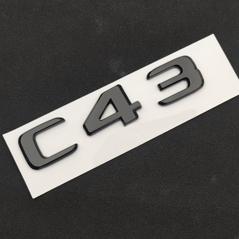 3D ABS Car Badge BITURBO 4MATIC Emblem Rear Trunk Letters Logo For C43 W205 W204 E43 W213 W212 GLE43 X253 GLC43 W167 Accessories