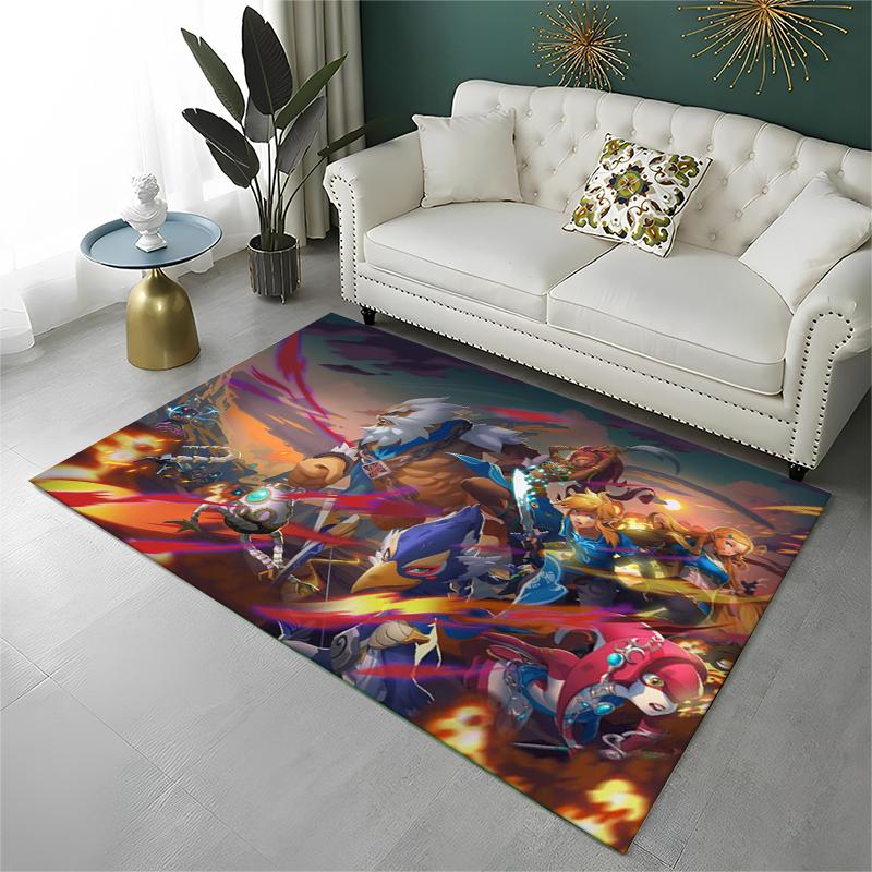 Tappeto Classico Z-Zelda Cartone Animato Link per Stanza dei Giochi Camera da Letto Soggiorno Divano Decorazioni per la Casa, Tappeto per Area Bambini Tappetino Antiscivolo