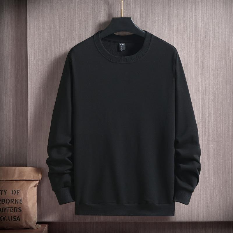 Solid Color Sweatshirt Round Neck Without Hood Men's Plus Size Plus Fat T-shirt Fat Guy Simple Casual 4XL-10XL