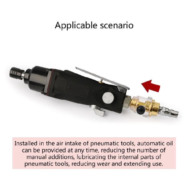 Automatic Mini In- Line Oiler 1/4" Oil Lubricator Iron for Air Compression