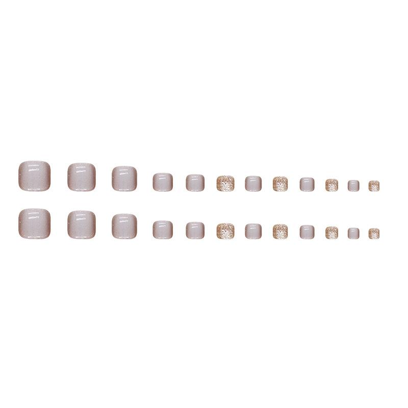 24 Pieces White Cat's Eye Fake Nails, Wearing Nail Removable Glitter, Nail Art Tablets, Ice-penetrating Nail Tablets, Foot Nail Tablets