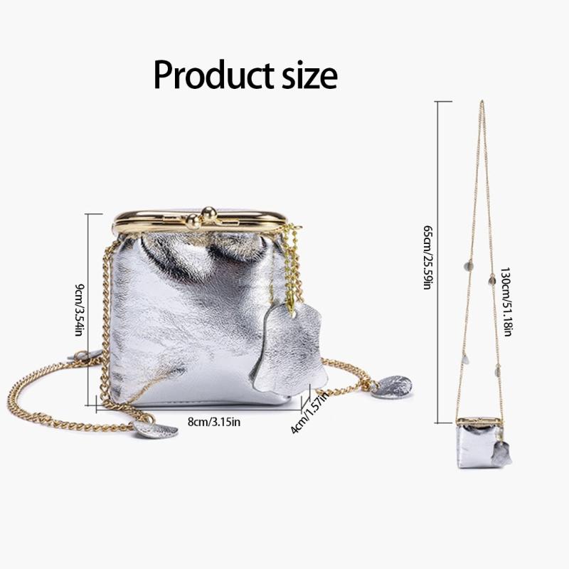 Compact Crossbody Bag Multi Functional Organizers Adjustable Chain Strap Classical Blue Waterproof Design