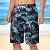 Summer 3D Tropical Plants Flower Print Shorts Fashionable Casual Beach Men's Shorts