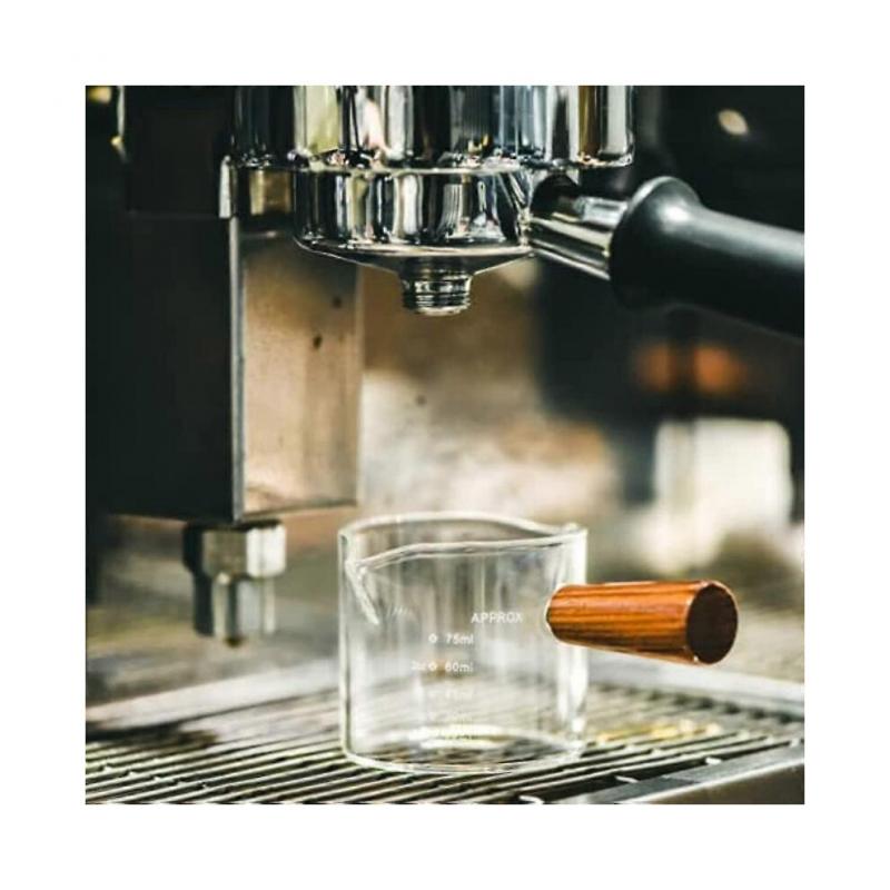 2pcs Espresso Shot Glass 75ml Double Spout Mini Measuring Cup Espresso Cup Accessories