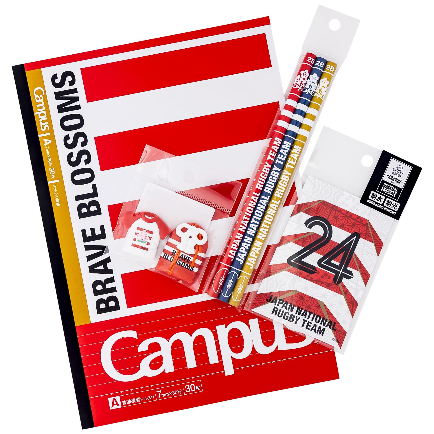 

Showa Note Japan Rugby Team Stationery Set 942824M01 Pack, 4-Piece A,