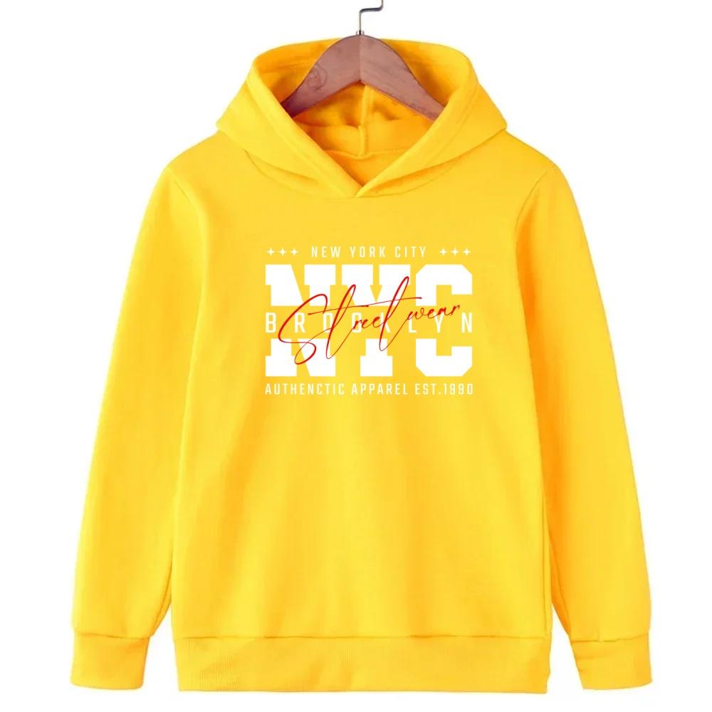 New York Jungen und Mädchen Hoodies Herbst/Winter Hoodies Langarm Klassische Lässige Minimalistische Jacken Kinder Buchstaben Hoodies
