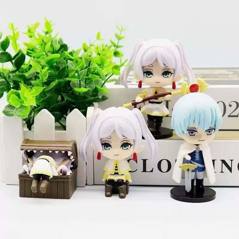 4Pcsset Anime Frieren:Beyond Journey'S End Anime Figures Frieren Himmel Action Figure Cartoon Ornaments Toy Fans Gift