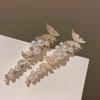 Girl Hairpin Imitation Pearls Fairy Butterfly Design Side Bang Hair Clip