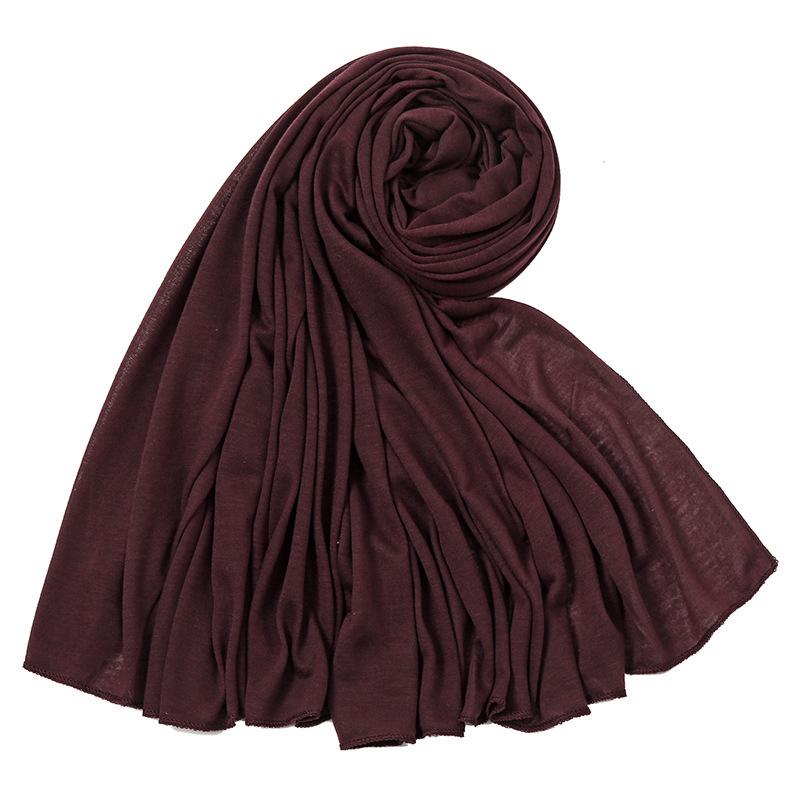 Eenvoudige Katoenen Jersey Hijab Stretch Sjaal Dames Moslim Sjaal Grote Maat Lange Sjaal Mode Ramadan Hoofdband Turban 180*80Cm