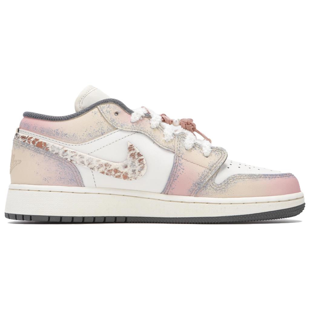 Jordan Air Jordan 1 Resistenti all'Abrasione Scarpe da Basket Basse Vintage Uomo Rosa Pastello 553558-044(Team24-S-BOX)