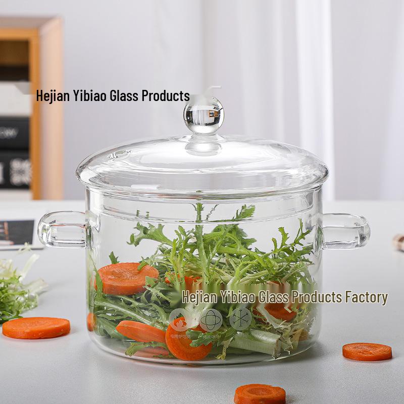 High-Temperature Resistant Large-Capacity Borosilicate Glass Pot for Steaming, Cooking, and Salads