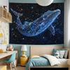 2D Aesthetic Galaxy Whale Tapestry Cosmic Constellation Wall Decor Cloth for Home & Bedroom