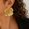 European and American Retro Exaggerated Flower Stud Earrings Premium Earrings 3D Flower Stud Earrings Dripping Oil Decorative Flower Ears